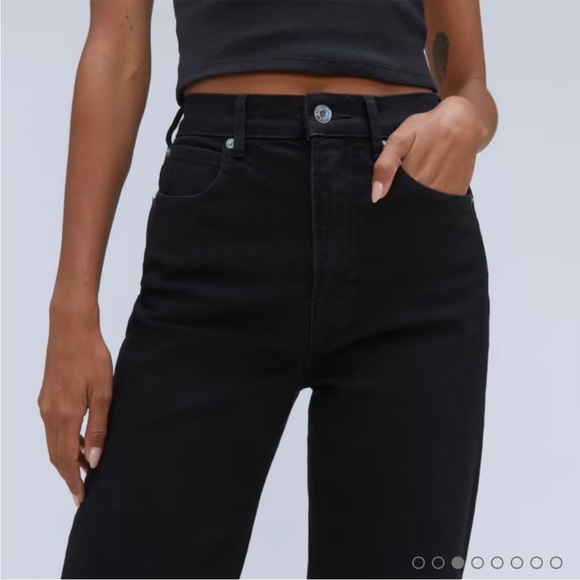 NEW WITH TAGS Everlane Black The Way-High Straight Leg Jean in Size 35 Long - Picture 2 of 9